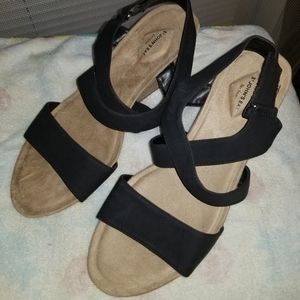 St John's Bay black wedge sandal size 11.